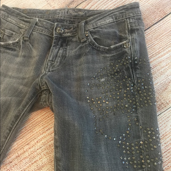 Miss Me Denim - Miss me skull face grey wash   jeans size 26